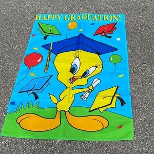 Looney Tunes Tweety Bird HAPPY GRADUATION Outdoor Flag